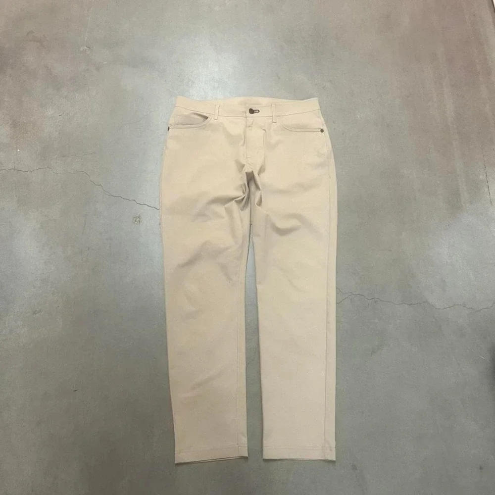 Public rec men's beige tan dealmaker 5 pocket chino pants performance 33